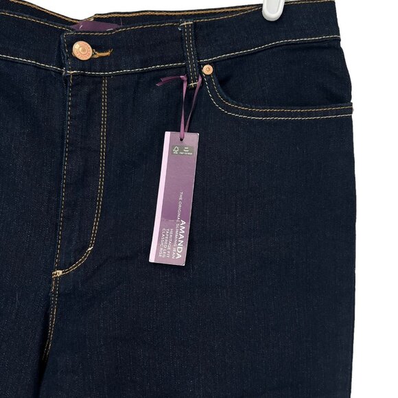 NWT Gloria Vanderbilt Women Amanda Slim Tapered Leg Classic Rise Navy Jeans 18 - Picture 7 of 9
